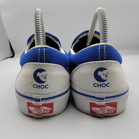 Vans X Choc Hospital White Blue Casual Slip On Shoes - Mens 6.5 - Womens 8 - Picture 6 of 12